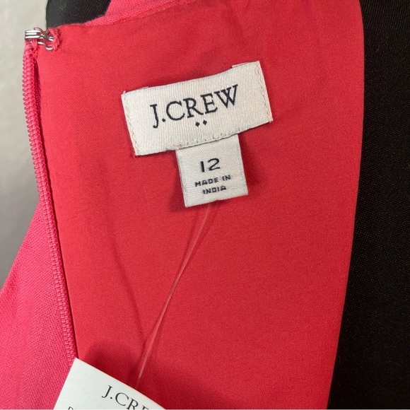 NWT J.Crew Scalloped Linen Blend Shift Dress in Guava Pink Rose Size 12 - Picture 6 of 8